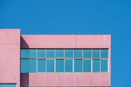 Good weather under the blue sky, colorful architectural parts