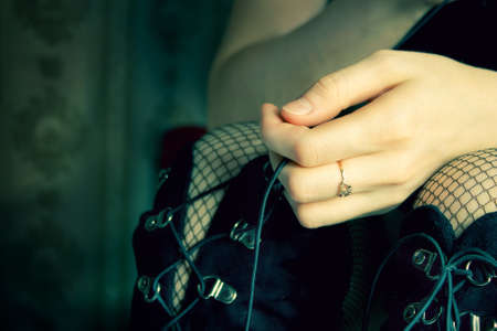 Gothic fashion in detailsの写真素材