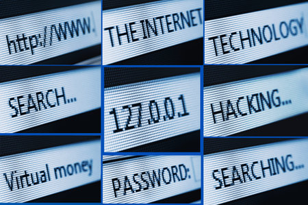 collage of web signs and words