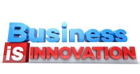 3D words Business is innovationの写真素材