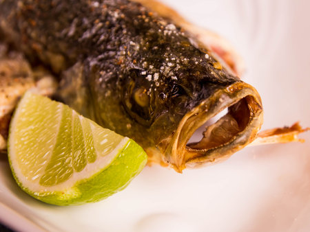 fried fishの写真素材