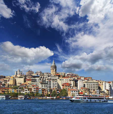 Bosphorus with a old town on a background, Istanbul Travel and business conceptの写真素材