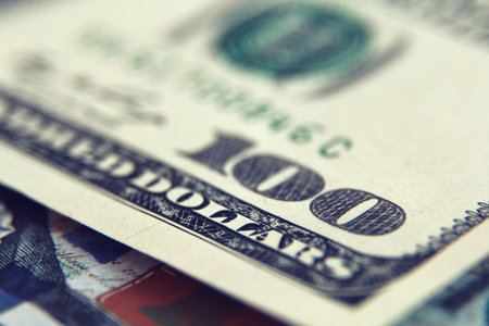 Money Background with american hundred dollar bills