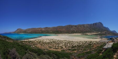 Creos island, Greece at a beautiful sunset. Crystal clear water and white sand. Travel backgroundの写真素材