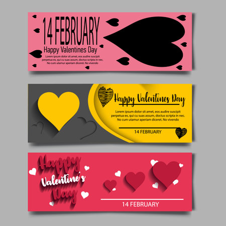 Happy Valentines Day card vector illustrationのイラスト素材