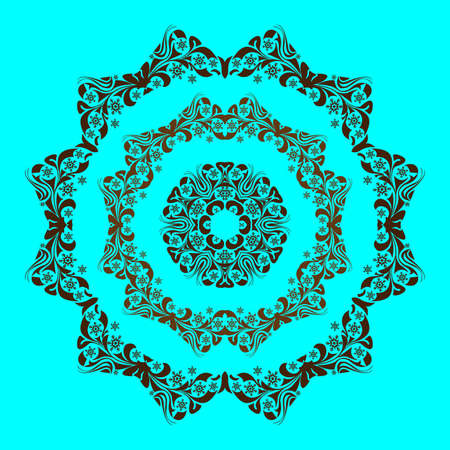 vector ornament on a blue backgroundのイラスト素材