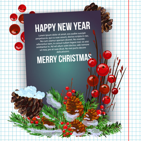 Christmas background vector image. card merry christmas and new year design isolatedのイラスト素材