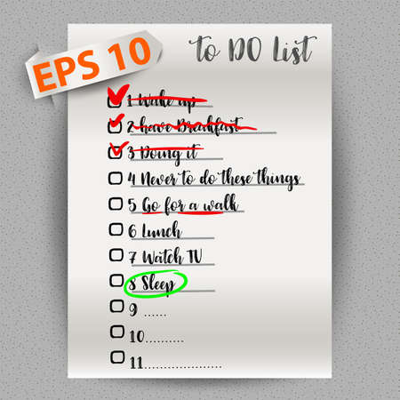 White realistic vector sticky notes with shadow and text isolated on grey.paper for to do list, checklist, reminderのイラスト素材