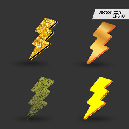 Lightning icons set. Vector illustrationのイラスト素材