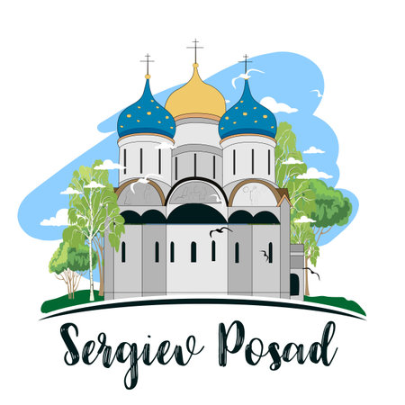 Russian orthodox church icon isolated on white background.のイラスト素材