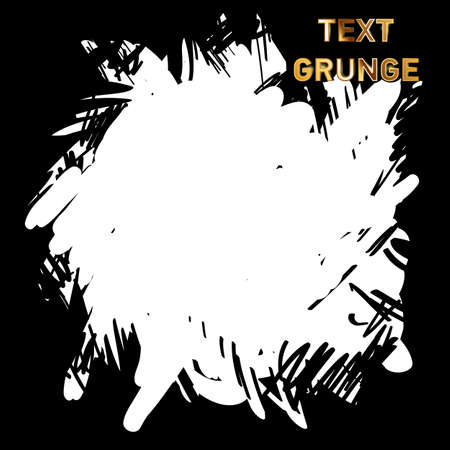 black paint, ink brush strokes, brushes, lines. Dirty artistic design elements, boxes, frames for text.のイラスト素材