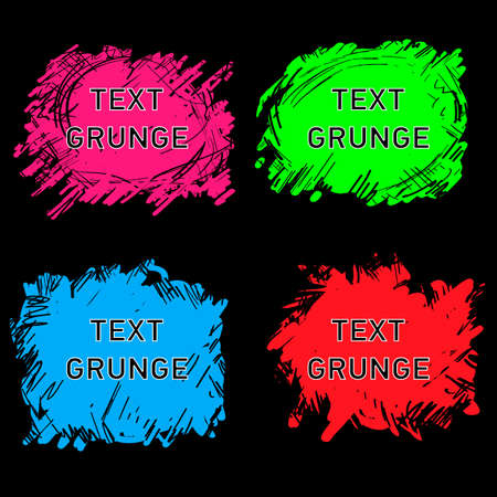 Set of colorful paint, ink brush strokes, brushes, lines. Dirty artistic design elements, boxes, frames for text.のイラスト素材