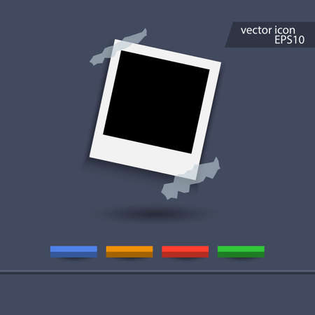 Vector illustration of blank retro photo frame over soft backgroundのイラスト素材
