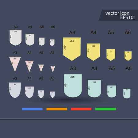 Pennants vector illustration. Flat pennant iconのイラスト素材