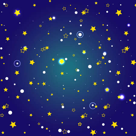 Seamless pattern with night sky and stars.のイラスト素材