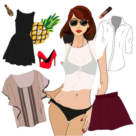 Girl clothes for spring and summerの写真素材