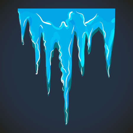 Vector icicle and snow elements clipart. Different snow cap vectorのイラスト素材