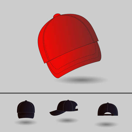 Ball cap. Vector icons for video, mobile apps, Web sites and print projects.のイラスト素材