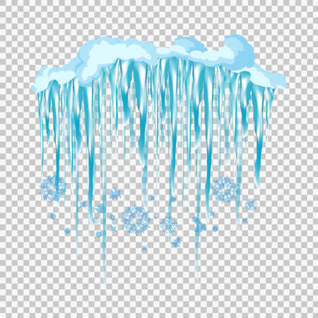 Vector icicle and snow elements clipart. Different snow capのイラスト素材