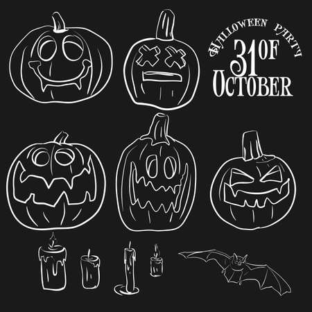 Set pumpkins for Halloween vectorのイラスト素材