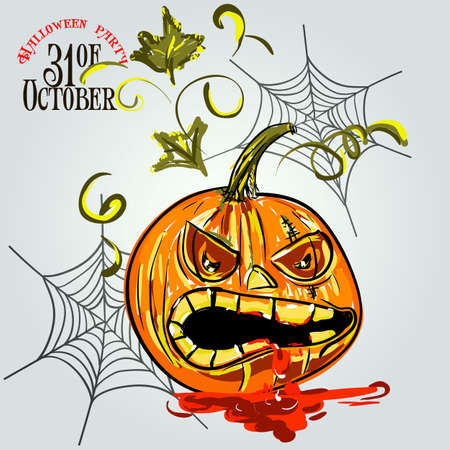 Set pumpkins for Halloween. Vector Illustration of Halloween Design Elementsのイラスト素材