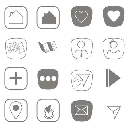 Flat Line Icons For Web Iconsのイラスト素材