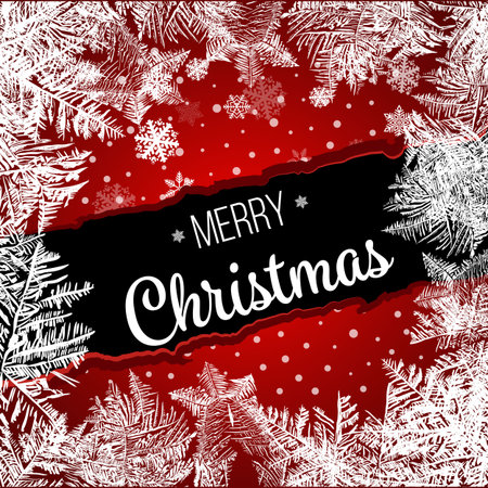 2018 New Year on ice frosted background. RGB. Global colors. One editable gradient is used for easy recolor. Vector illustration. icy Christmas background. snow and iciclesのイラスト素材