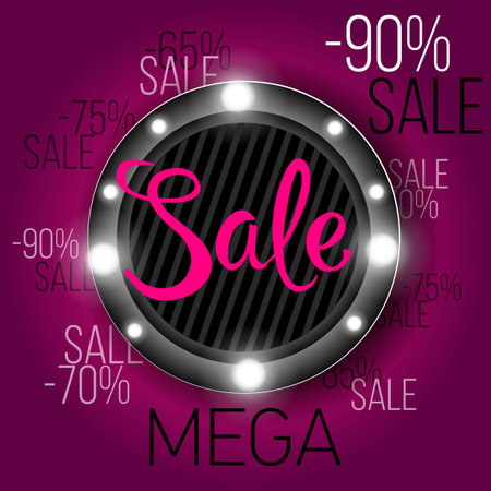 Limited Offer Mega Sale banner. Sale poster. Big sale, special offer, discounts, 60 off. Vector illustration.のイラスト素材