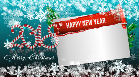 Christmas card with white sheet.のイラスト素材