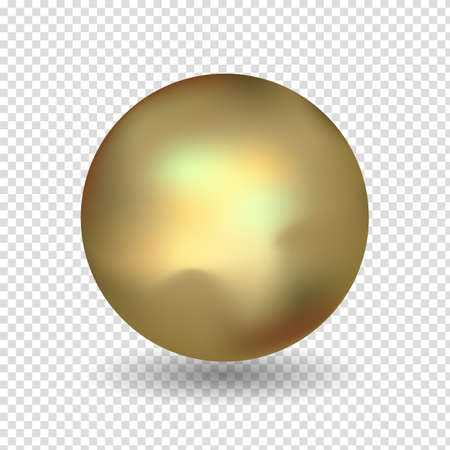 Gold glossy sphere set isolated on white. Vector illustration for your design.のイラスト素材