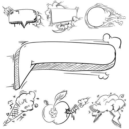 Big Set of Cartoon,Comic Speech Bubbles, Empty Dialog Clouds with Halftone Dot Background in Pop Art Style. Vector Illustration for Comics Book , Social Media Banners, Promotional Materialのイラスト素材