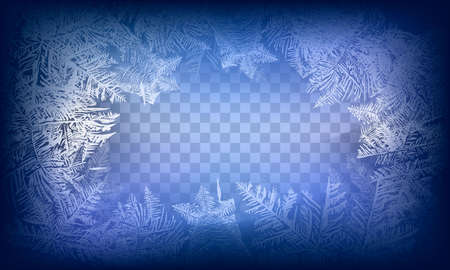 2019 New Year on ice frosted background. RGB. Global colors. One editable gradient is used for easy recolor. Vector illustration. icy Christmas background. snow and iciclesのイラスト素材
