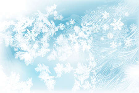2019 New Year on ice frosted background. RGB. Global colors. One editable gradient is used for easy recolor. Vector illustration. icy Christmas background. snow and iciclesのイラスト素材