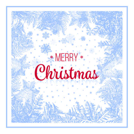 2018 New Year on ice frosted background. RGB. Global colors. One editable gradient is used for easy recolor. Vector illustration. icy Christmas background. snow and iciclesのイラスト素材