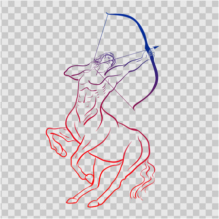 A beautiful and elegant Sagittarius zodiac sign silhouette - vector and illustration for t-shirt, pillow and cup printのイラスト素材