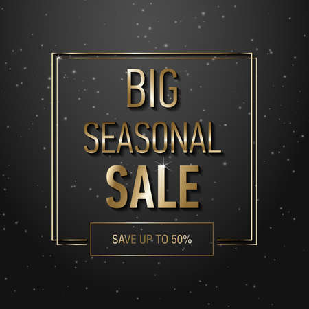 Big Seasonal Final sale text, special offer celebrate background with gold frames.のイラスト素材
