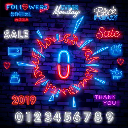 Number zerosymbol neon sign vector. 0, Number One template neon icon, light banner, neon signboard, nightly bright advertising, light inscription.のイラスト素材