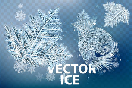 New Year on ice frosted background. RGB. Global colors. One editable gradient is used for easy recolor. Vector illustration. icy Christmas background. snow and iciclesのイラスト素材