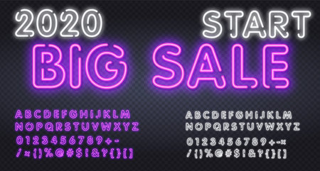 Sport, Game, Big Sale Alphabet Font. Typography modern with shadow neon effect fonts for game, technology, digital, movie logo. vector illustrationのイラスト素材