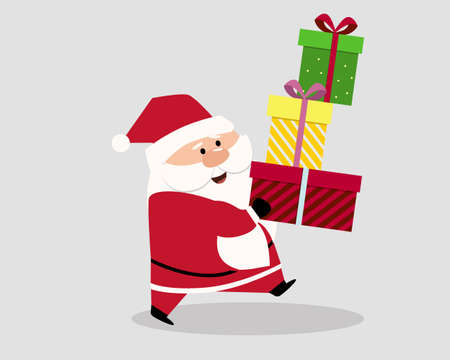 Vector cartoon illustration of cute traditional Santa Clausのイラスト素材