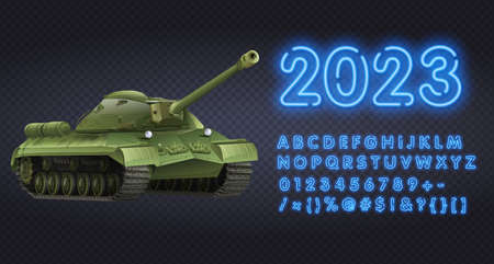 3d realistic military tank. battle tank in natural colors in a realistic 3D design. Military Vector tanks image design set in different variations for your design, illustration needs.のイラスト素材