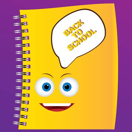 Education characters vector poster with white speech bubbles and talking for back to school design.のイラスト素材