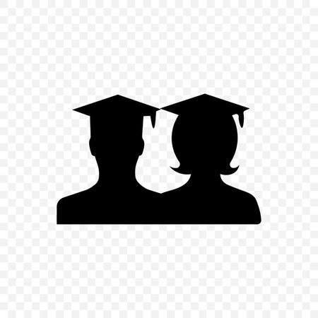 vector image of two graduate students boyfriend and girlfriendのイラスト素材