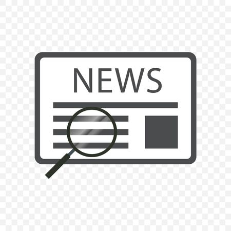 Vector magnifier image for reviewing newspaper newsのイラスト素材