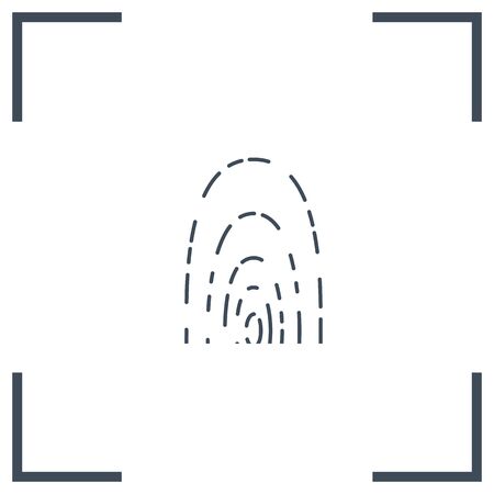vector fingerprint ID code icon on a white backgroundのイラスト素材