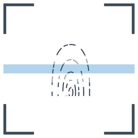 vector icon of fingerprint ID with active scannerのイラスト素材
