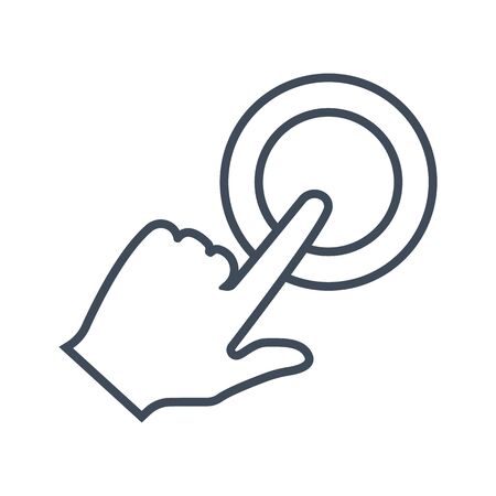 Touch vector icon. Black illustration isolated on white background.のイラスト素材