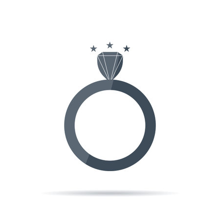 Vector icon of wedding ring with diamondのイラスト素材