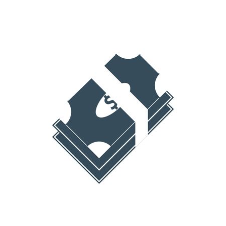 vector icon of bundle of dollar bills in a bunchのイラスト素材