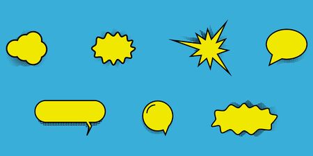 vector comic dialog box icons set for superhero talksのイラスト素材